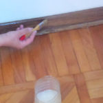rifinitura durante il ripristino del parquet; pulizia parquet roma roma